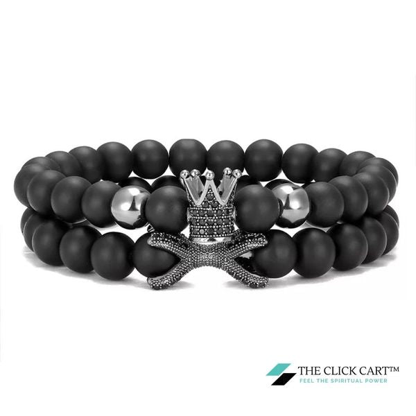 TCC™ Natural Matt Agate Crown Bracelet